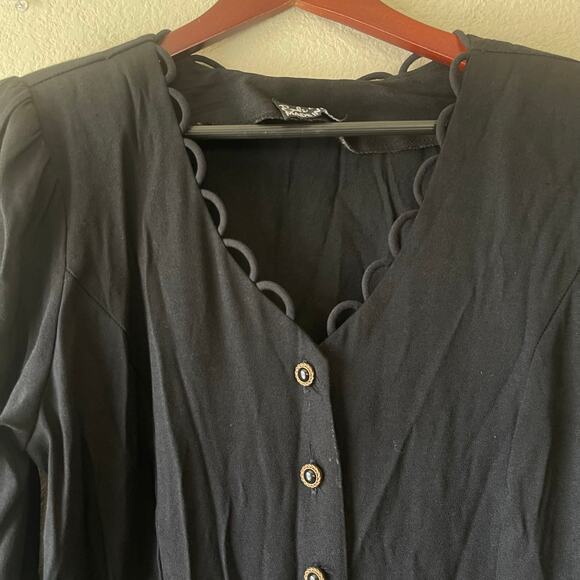 Vintage Wednesday goth grunge long sleeve midi dress size medium - Picture 2 of 8